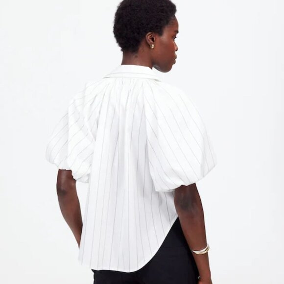 NWT Madewell Shirred Bubble-Sleeve Button-Up Shirt - Size: Medium - Picture 13 of 16